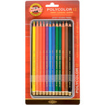 Koh I Noor Polycolor 12'li Kuru Boya Kalemi Set - Sanatsal Çizim ve Boyama Kalemleri