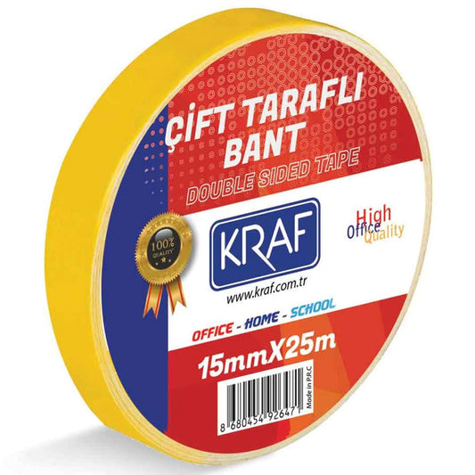 Kraf 2515G 15mmx25mm Çift Taraflı Bant