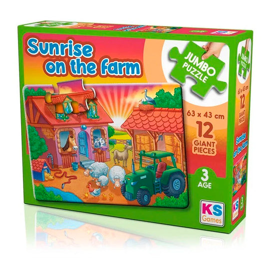 Ks Games Sunrise On The Farm 24 Parça Çocuk Jumbo Puzzle