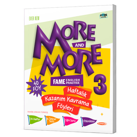 Kurmay Yayınları 3. Sınıf More & More 3 Haftalık Kazanım Kavrama Föyleri 40 Föy