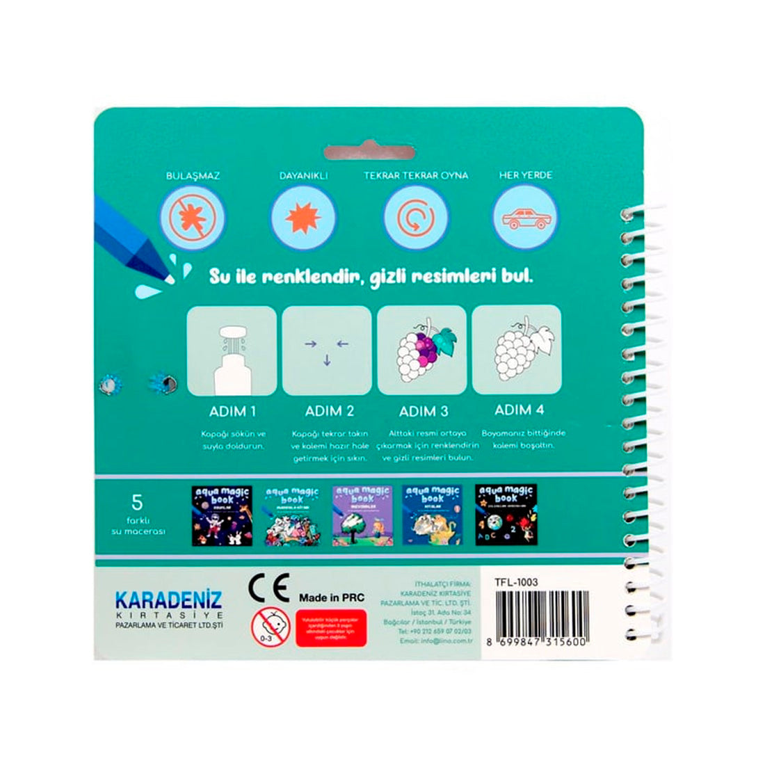 Lino Aqua Magic Book Mandala Sihirli Boyama Tfl-1003