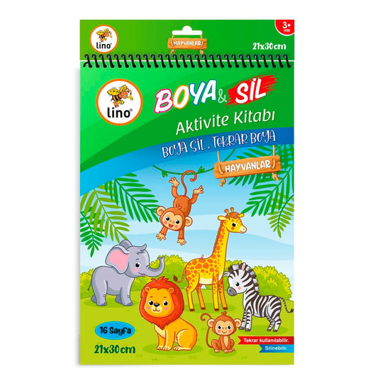 Lino Boya & Sil Aktivite Boyama Hayvanlar A4 (Silinebilir) Bs-1006