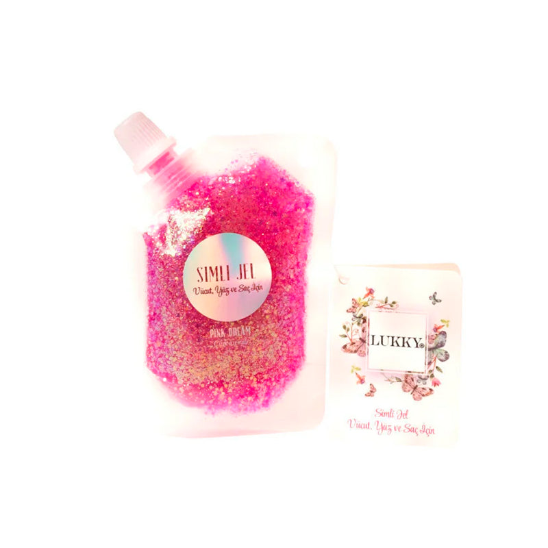 Lukky Vücut Için Parıltılı Pembe Jel