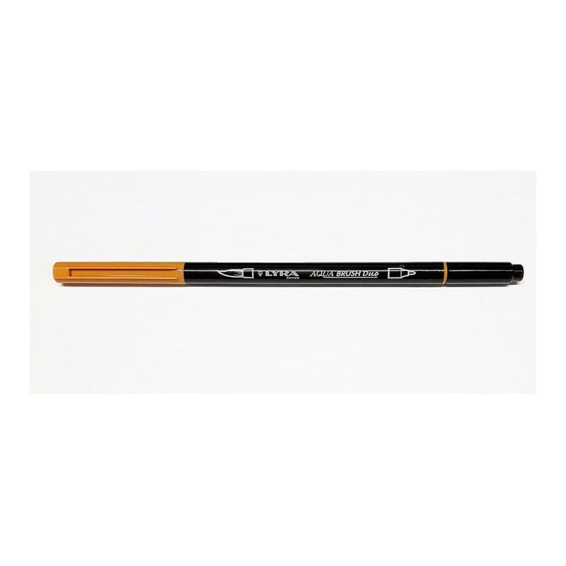Lyra Aqua Brush Duo Marker - Kahverengi Aşıboyası - Sanatsal Çizim ve Fırça Uçlu Marker Kalem