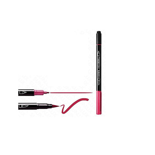 Lyra Aqua Brush Duo Marker - Yanık Karmin - Çift Uçlu Sanat ve Çizim Kalemi