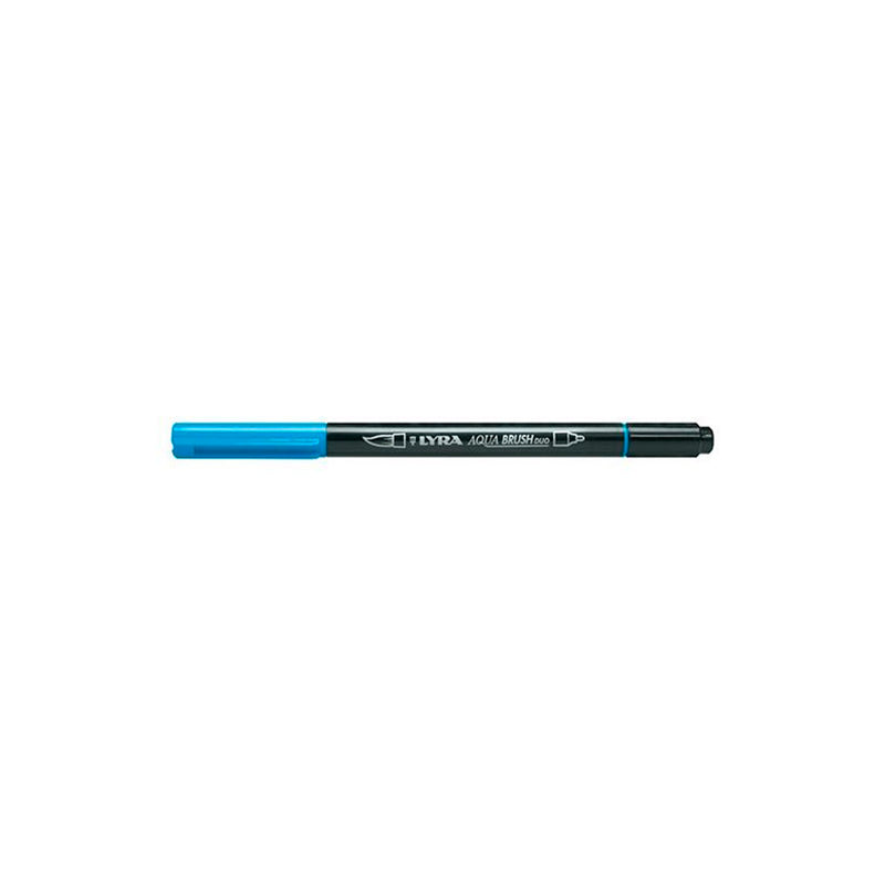 Lyra Aqua Brush Duo Marker Açık Mavi - Fırça Uçlu, Sulu Boya Etkili Sanat ve Çizim Kalemi