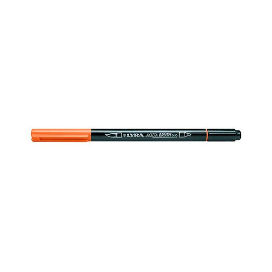 Lyra Aqua Brush Duo Turuncu Marker Kalem - Sanatsal Çizim, Boyama ve Fırça Uçlu Marker