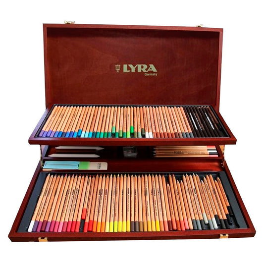 Lyra Rembrandt Polycolor 106 Parça Ahşap Kuru Boya Kalem Seti - Profesyonel Sanatçı Çizim ve Eskiz Kalemleri