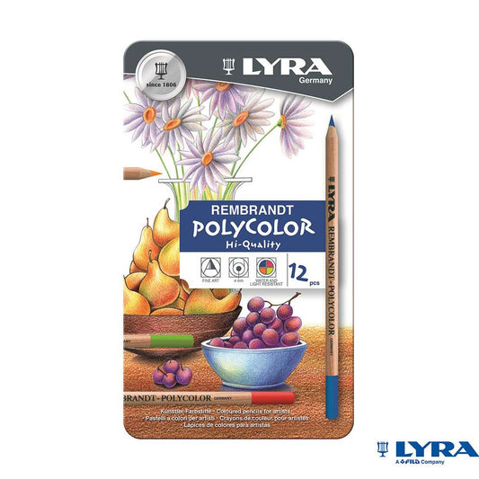 Lyra Rembrandt Polycolor Kuruboya Kalem Seti 12'li - Sanatçı ve Profesyonel Çizim Kalemleri"
