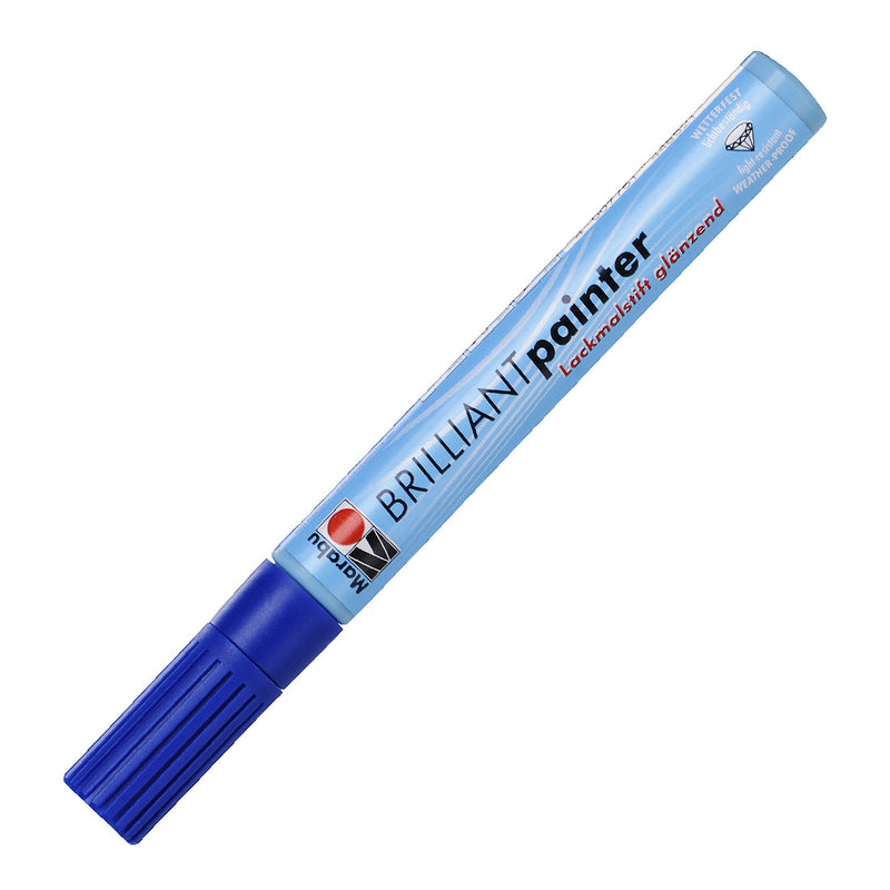Marabu Brilliant Painter 143 Koyu Mavi 2-4 mm Marker - Sanatsal Çizim, Boyama ve Tasarım Markeri