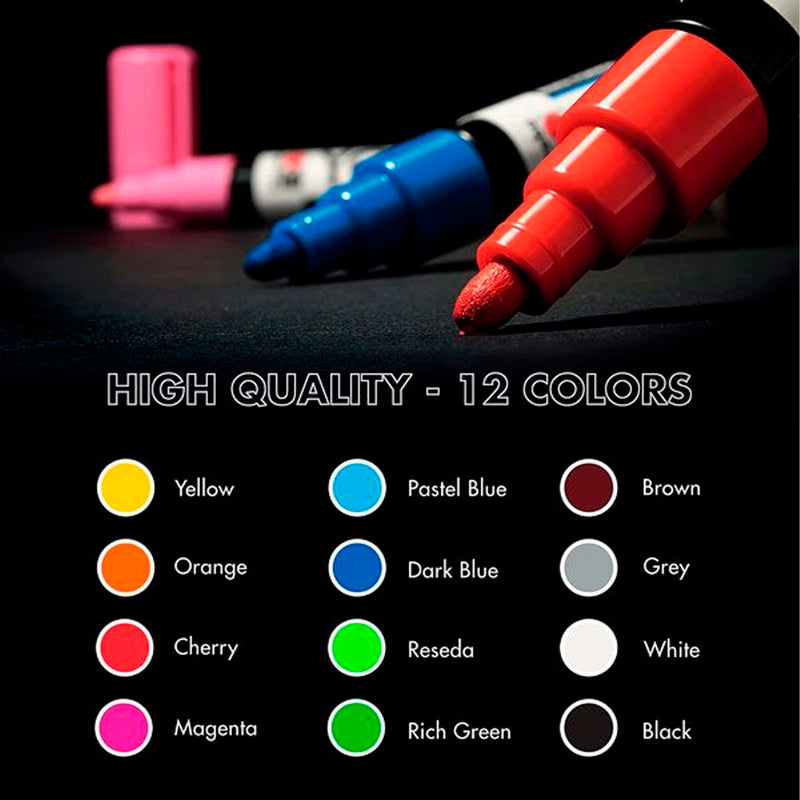 Marabu Yono Marker Set 12x1.5-3Mm Marker Kalem - Sanat, Çizim ve Tasarım için Profesyonel Set