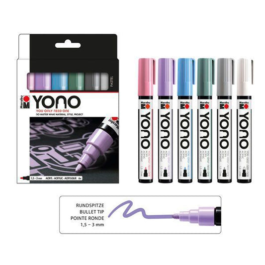 Marabu Yono Marker Set Pastel - Sanatsal Çizim ve Boyama Marker Kalemi