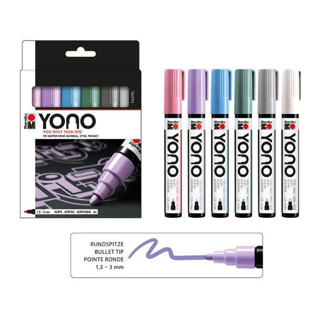 Marabu Yono Marker Set Pastel - Sanatsal Çizim ve Boyama Marker Kalemi