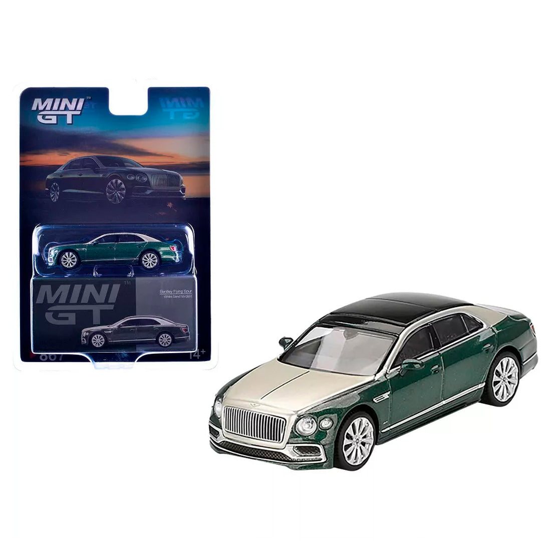 Mini Gt Bentley Flying Spur White Sand Verdant 1/64 Mgt00867-Bl