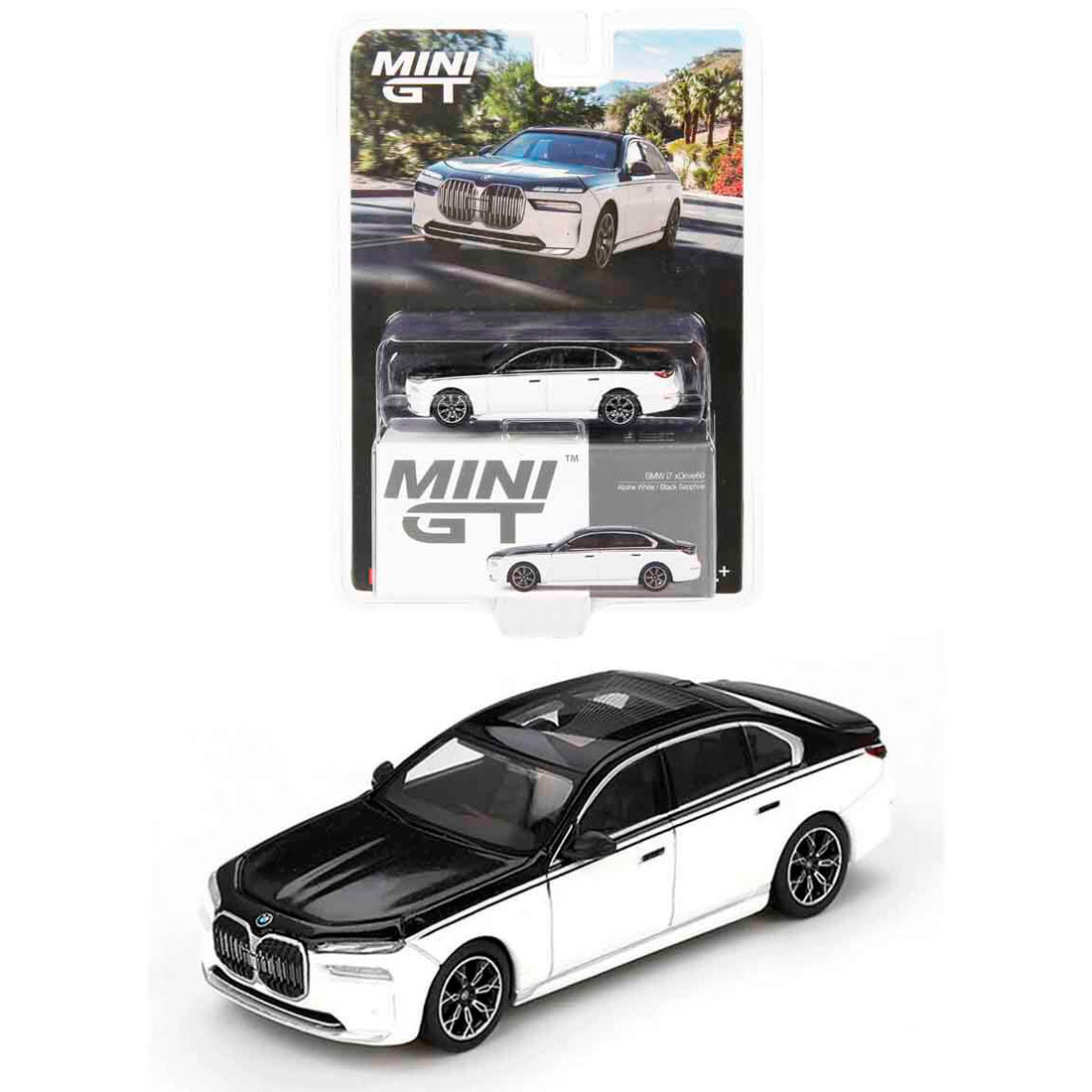 Mini Gt Bmw I7 Xdrive60 Alpina White Black Sapphire 1/64 Mgt00959-Bl