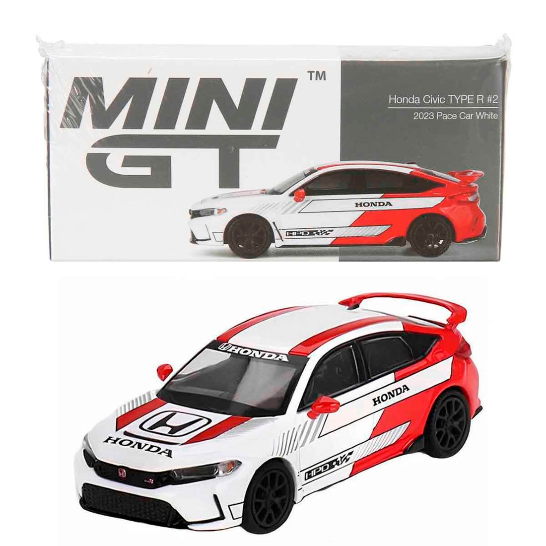Mini Gt Honda Civic Type R #2 2023 Pace Car White Mgt00721