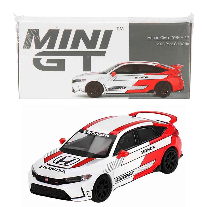 Mini Gt Honda Civic Type R #2 2023 Pace Car White Mgt00721