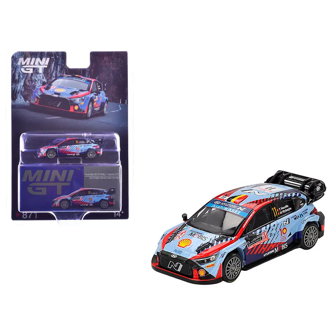 Mini Gt Hyundai I20 N Rally1 Hybrid 2024 Rallye Monte 1/64 Mgt00871-Bl