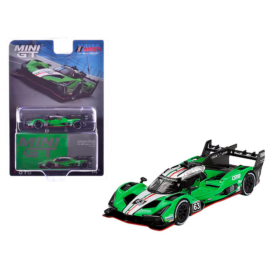 Mini Gt Lamborgini Sc63 2024 Imsa Sebring Iron Lynx Mgt00816- Bl 1/64