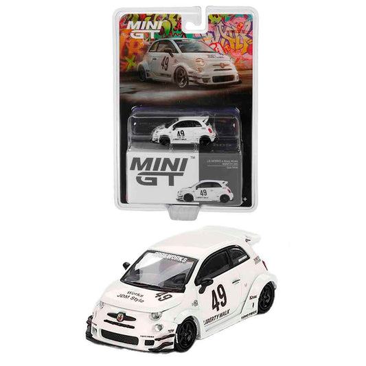 Mini Gt Lb Works X Abas Works Abarth 595 Gara White 1/64 Mgt00809-Bl