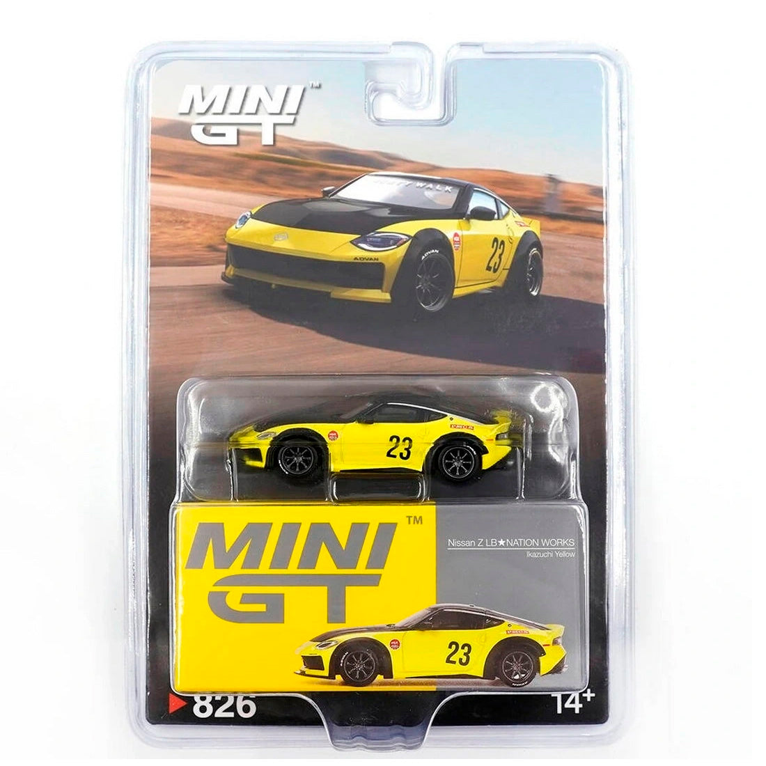 Mini Gt Nissan Z Lb Nation Works Ikazuchi Yellow Mgt00826-Bl