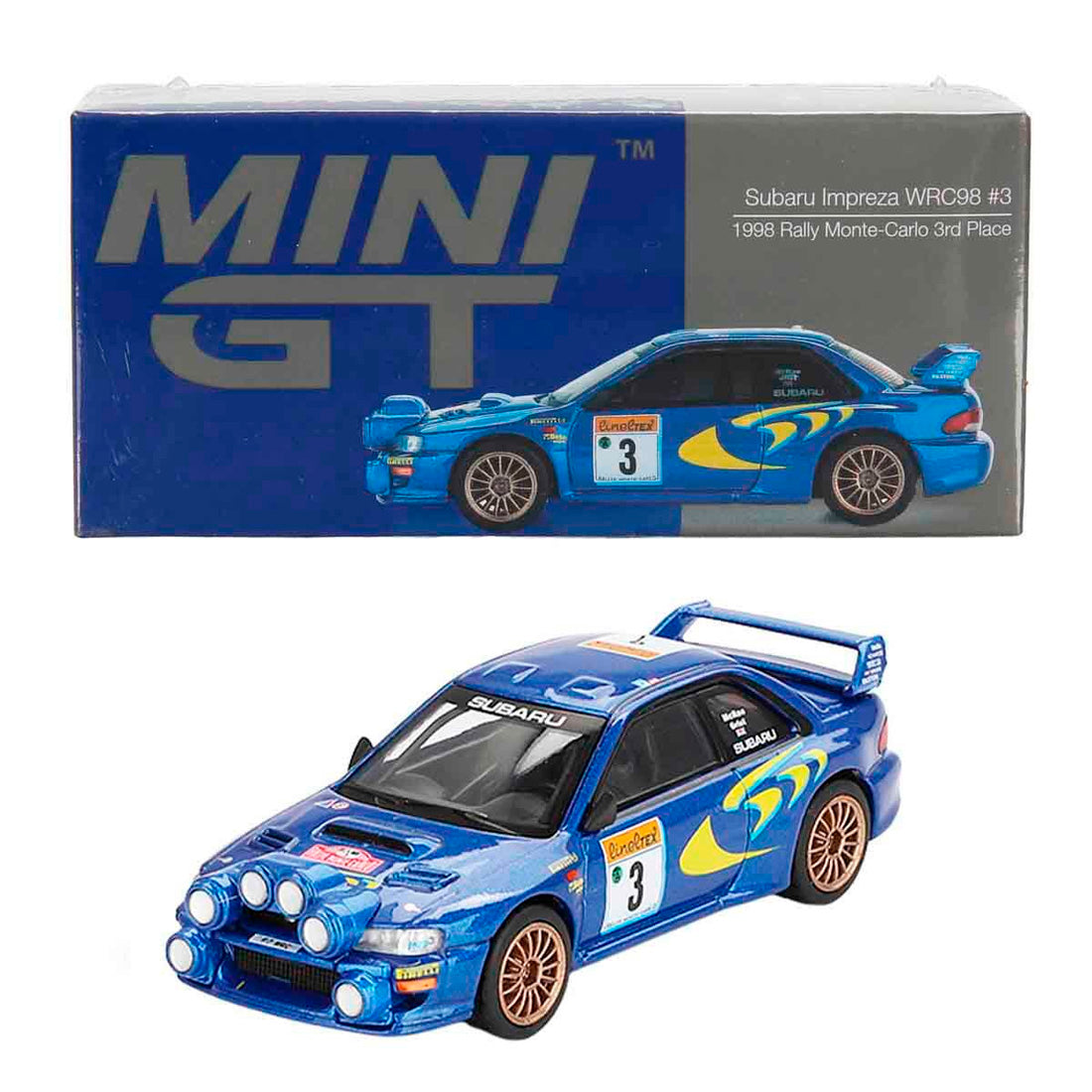Mini Gt Subaru Impreza Wrc98 1998 Rally Monte Carlo 1/64 Mgt00975