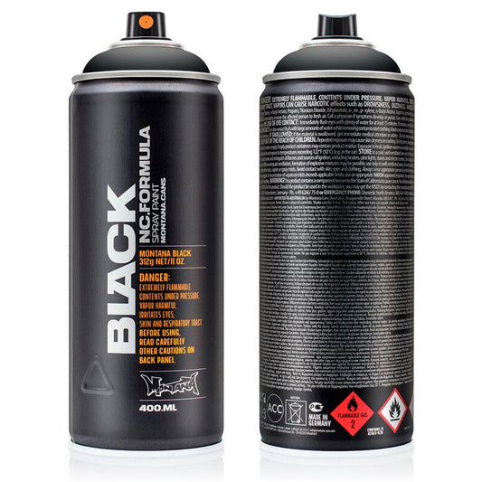 Montana Black 9001 Black 400 ml Sprey Boya - Profesyonel Grafiti, Sanat ve Hobi Boyası
