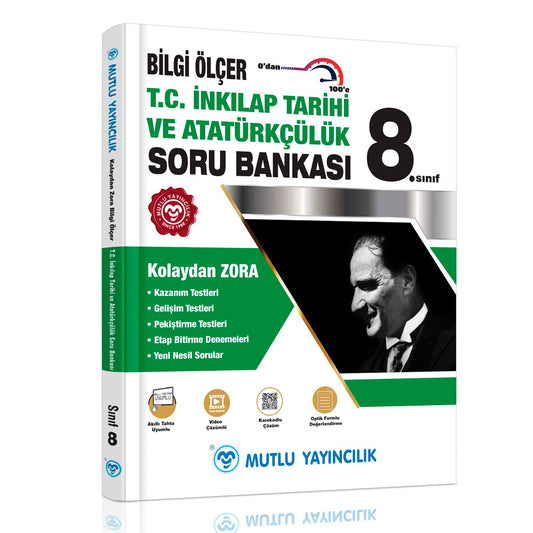 Mutlu Yayınları 8.Sınıf Bilgi Ölçer T.C.İnkılapTarihi ve Atatürkçülük Soru Bankası