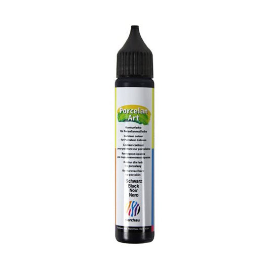 Nerchau Black 28 ml Porselen Boya - Sanatsal Hobi ve Dekorasyon Seramik Boyası
