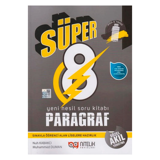 Nitelik Yayınları 8. Sınıf Yeni Nesil Süper Paragraf Soru Kitabı