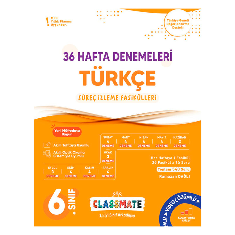 Okyanus Yayınları 6. Sınıf Classmate Türkçe 36 Hafta Denemeleri