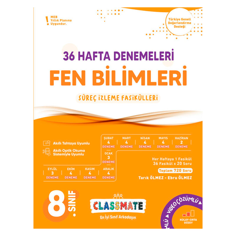 Okyanus Yayınları 8. Sınıf Classmate Fen Bilimleri 36 Hafta Denemeleri