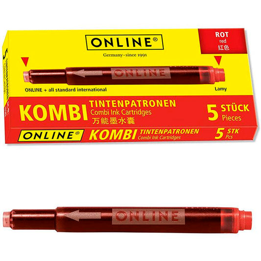 Online Combi Kırmızı Kartuş - Yedek Mürekkep ve Akıcı Yazım İçin