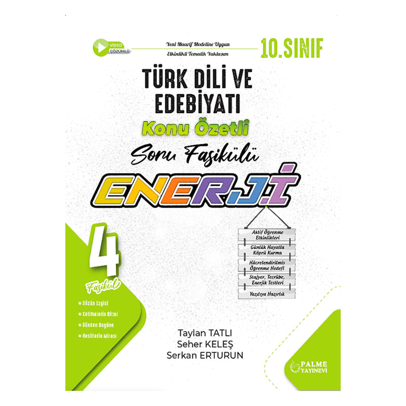 Palme Yayınları 10. Sınıf Enerji Türk Dili ve Edebiyatı Konu Özetli Soru Fasikülleri