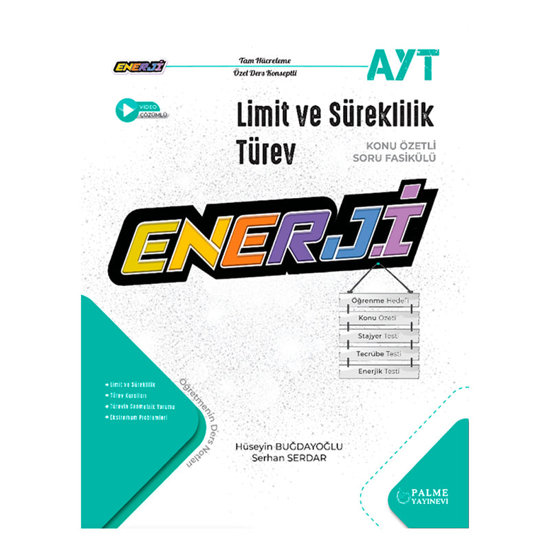 Palme Yayınları AYT Limit ve Süreklilik Enerji Konu Özetli Soru Fasikülleri