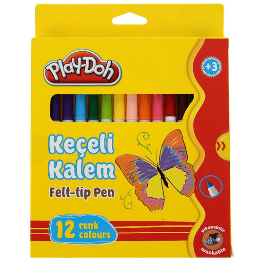 Play-Doh 12'li Keçeli Kalem Karton Kutu KE007