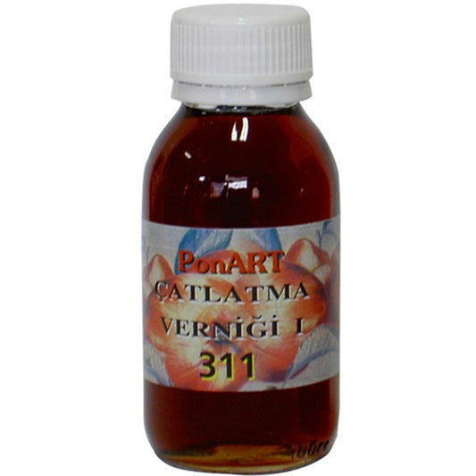 Ponart Çatlatma Verniği 100 ml - Sanatsal Hobi ve Dekorasyon Efekt Verniği