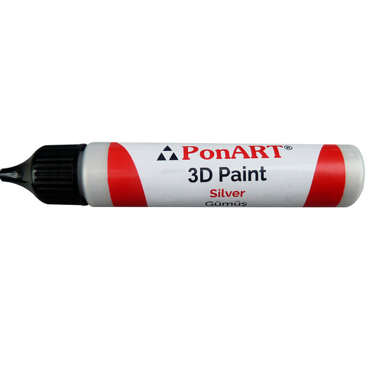 Ponart 3D Paint Gümüş Boncuk Boya - Hobi, El Sanatları ve Dekorasyon Boyası