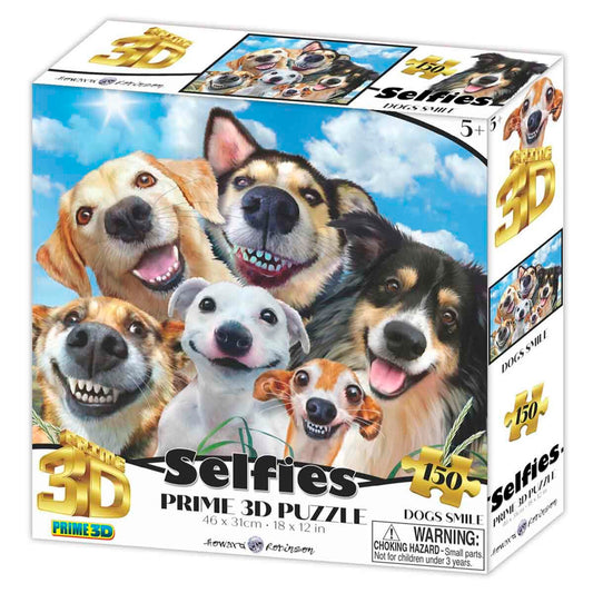 Prime 3D Gülen Köpek Selfie 150 Parça Çocuk Puzzle