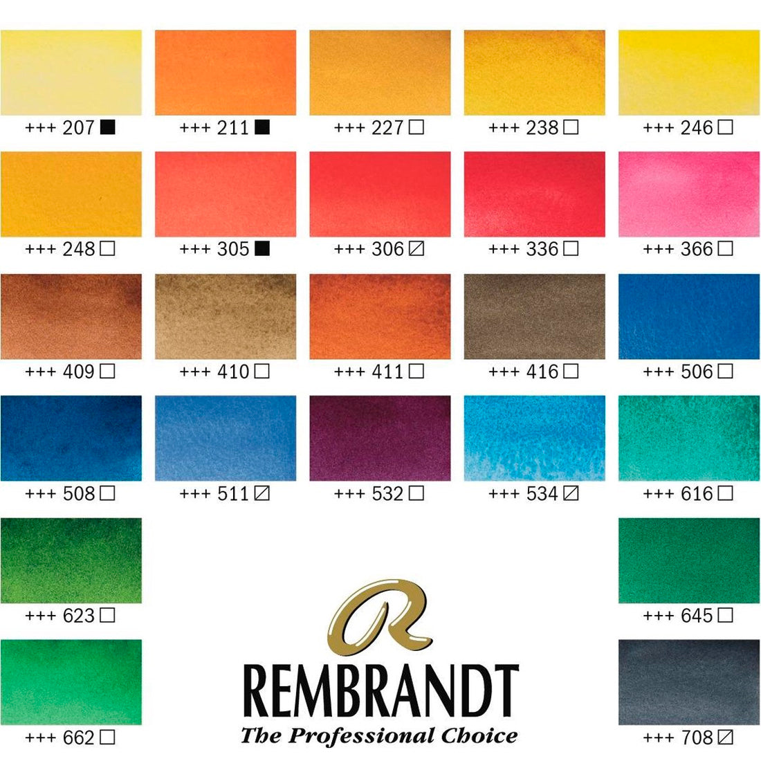 Rembrandt 24'lü Metal Kutu Tablet Sulu Boya - Sanatsal Profesyonel Ressam Boyama Seti