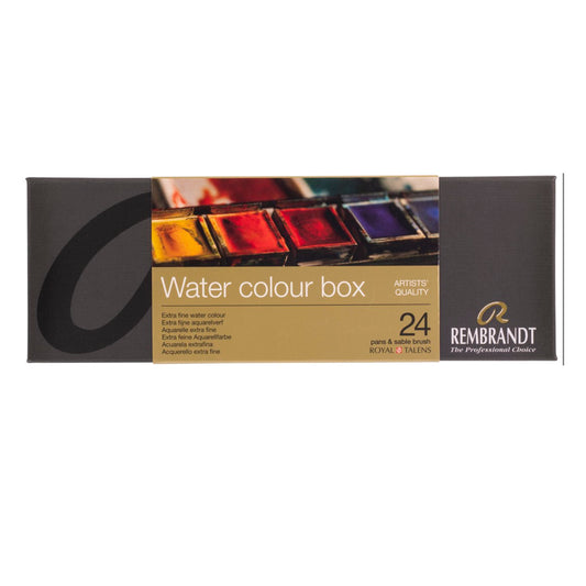 Rembrandt 24'lü Metal Kutu Tablet Sulu Boya - Sanatsal Profesyonel Ressam Boyama Seti