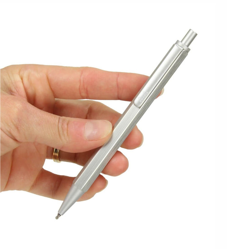 Rhodia 0,7 Mm Gümüş Renk Hexagonal Alüminyum Gövde Tükenmez Kalem - İmza, Ofis ve Hediyelik Kalemi