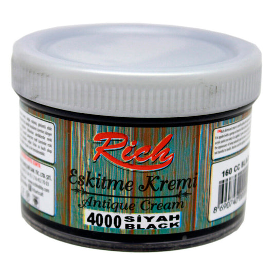 Rich Antique Cream Siyah 160 cc Eskitme Kremi - Sanatsal Hobi ve Dekorasyon Malzemesi