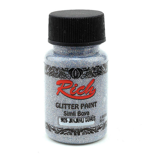 Rich Glitter Paint Janjanlı Gümüş Simli Boya 50 cc - Hobi, Sanatsal ve Dekoratif Efekt Boyası