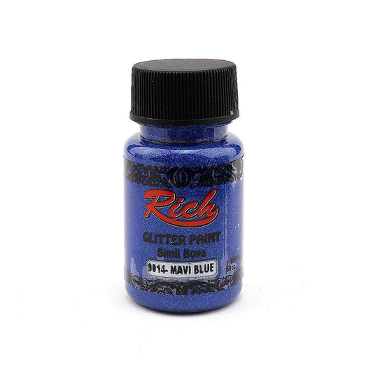 Rich Glitter Paint Mavi 50 cc Simli Boya - Sanatsal Hobi ve Dekoratif Efekt Boyası