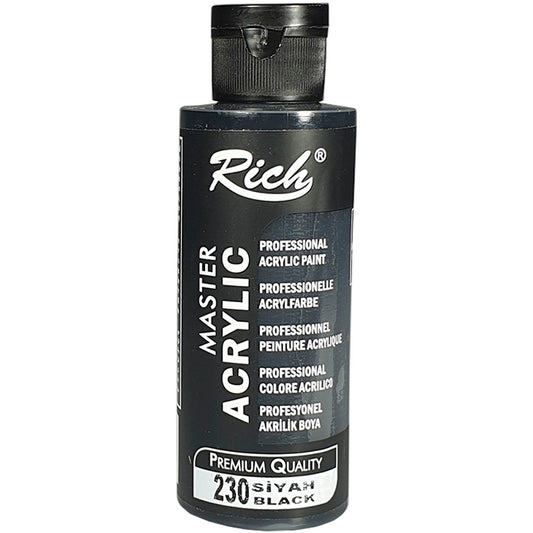 Rich Master Akrilik Siyah 120 cc Akrilik Boya - Sanat, Resim ve Hobi Boyası