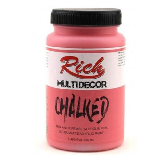 Rich Multi Decor Chalked Antik Pembe Akrilik Boya 250 Cc - Sanatsal Hobi ve Dekorasyon Boyası