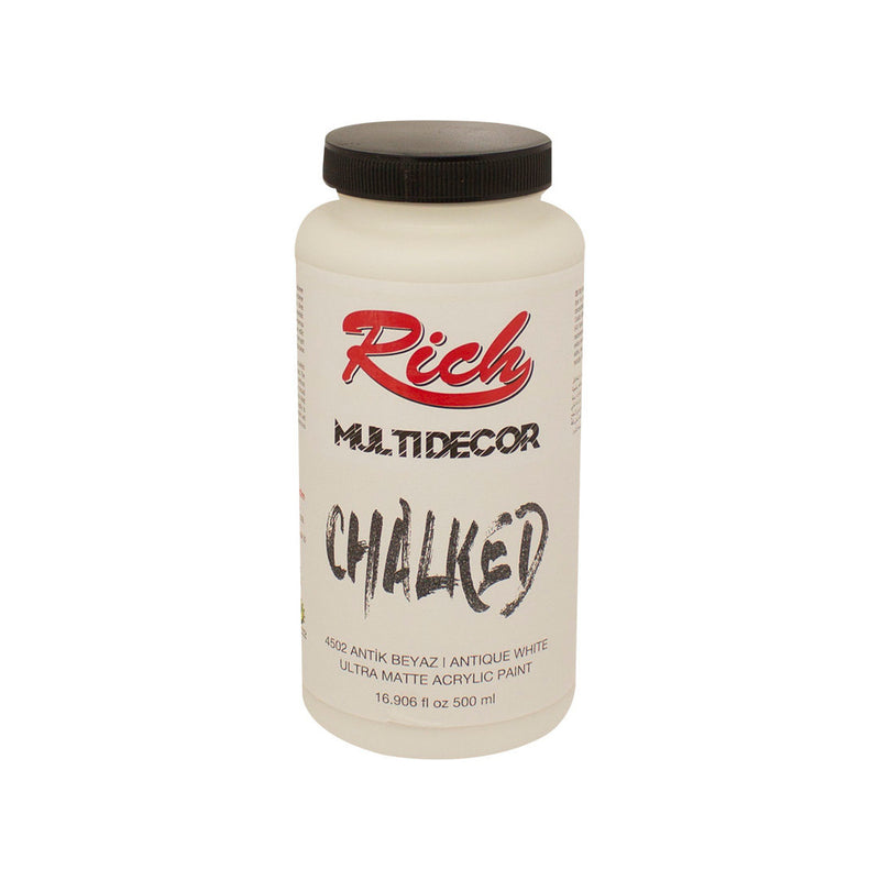 Rich Multi Decor Chalked Antik Beyaz 500 cc Akrilik Boya - Hobi, Dekorasyon ve Çok Amaçlı Boya