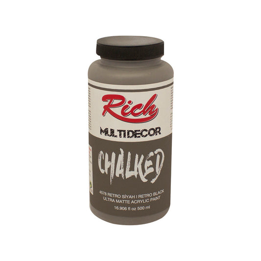 Rich Multi Decor Chalked Retro Siyah 500 cc Akrilik Boya - Hobi, Sanat ve Dekorasyon Boyası