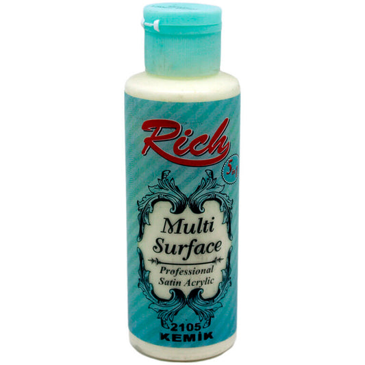 Rich Multi Surface Kemik 120 cc Akrilik Boya - Hobi, Sanatsal ve Çok Amaçlı Yüzey Boyası